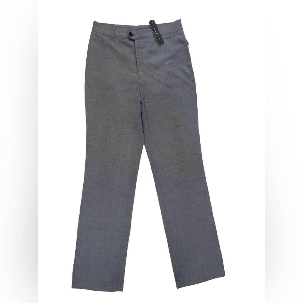 Theory Constance Wool Blend Trousers NWT Sz 4 Gray Straight Leg Dress Pants USA